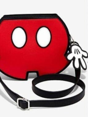 MICKEY MOUSE Crossbody Bag Disney Red Pants White Buttons